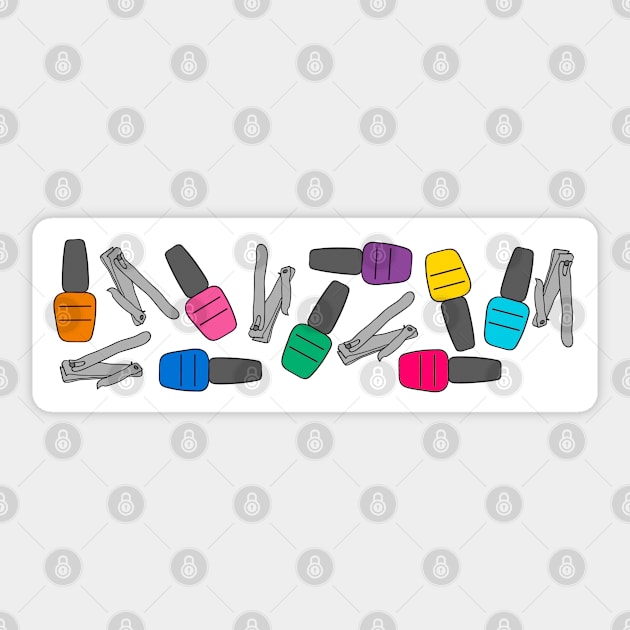 Colorful Nail tech, Nail Polish, nail Clippers Sticker by PLLDesigns